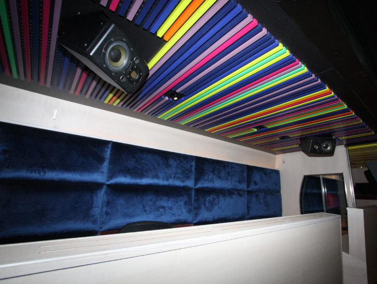 ADAM Audio S1X studio monitor in an outside broadcast van of VRT Videohouse