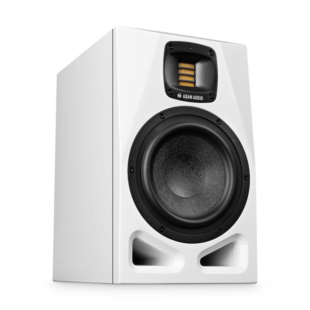 adam-audio-a7v-studio-monitors-white-25th-anniversary-limited-edition-with-transparent-background